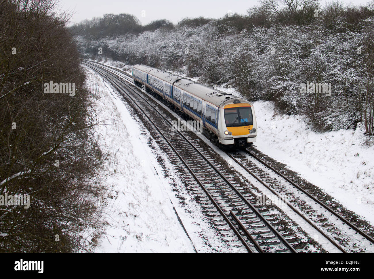 Chiltern Railways Zug im winter Stockfoto