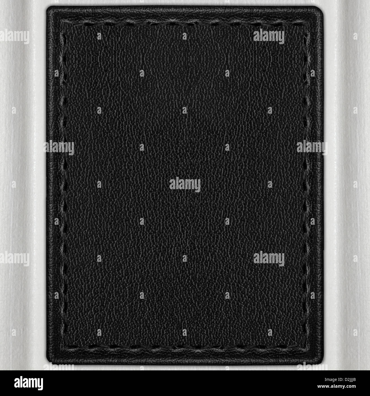 Schwarzes Leder Hintergrund auf weiß grobe Muster Papierstruktur Stockfoto