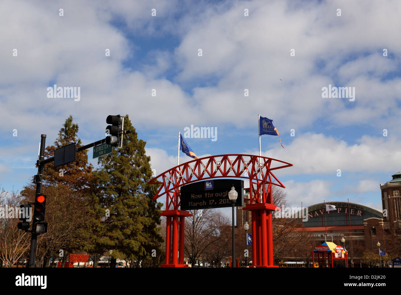 Chicago-Navy Pier-Eingang Stockfoto