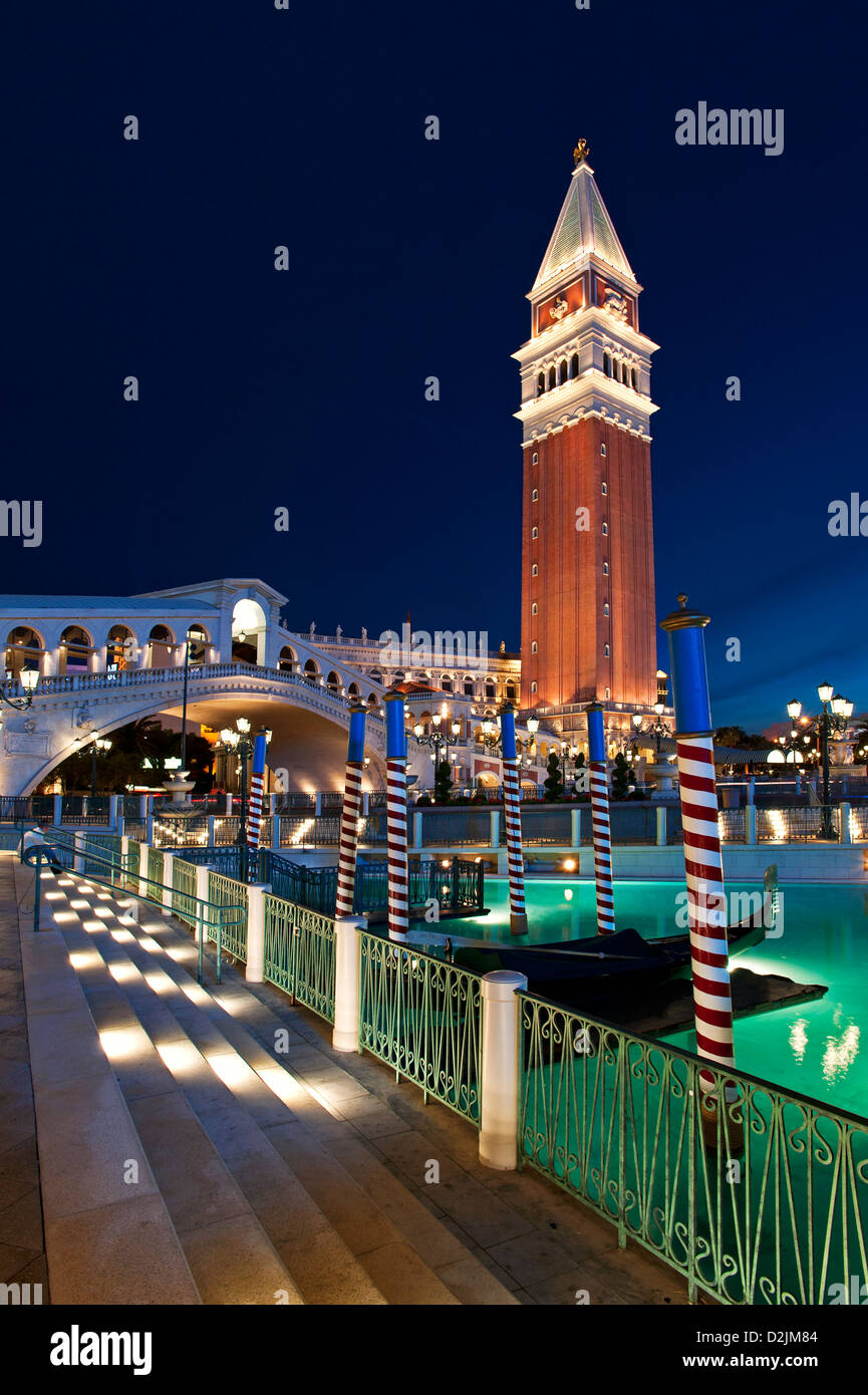 Das Venetian Hotel in der Nacht Las Vegas Nevada, USA Stockfoto