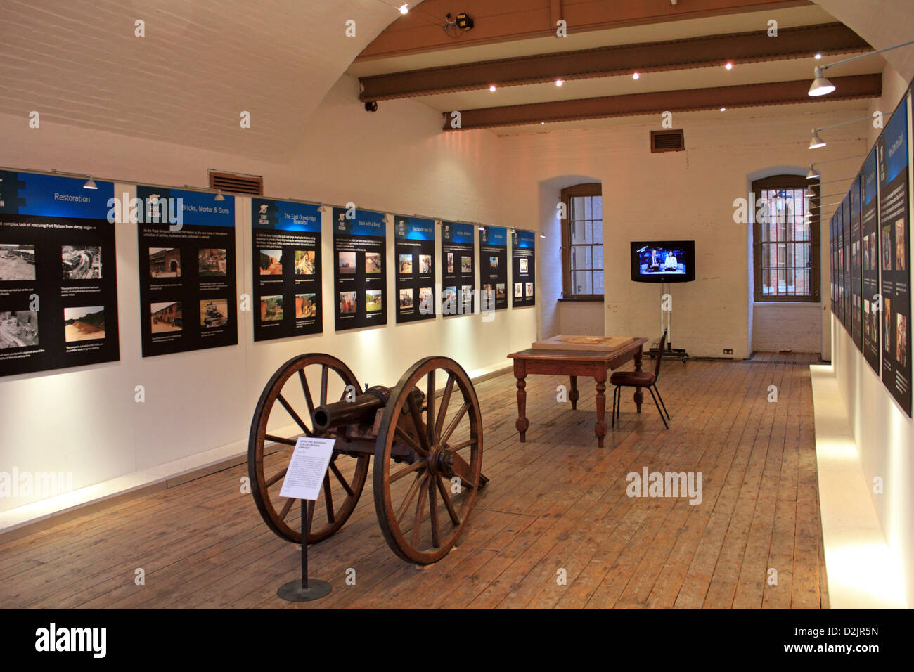 Fort Nelson auf Portsdown Hügel in der Nähe von Fareham, Hampshire, England ist Bestandteil der Royal Armouries. Stockfoto