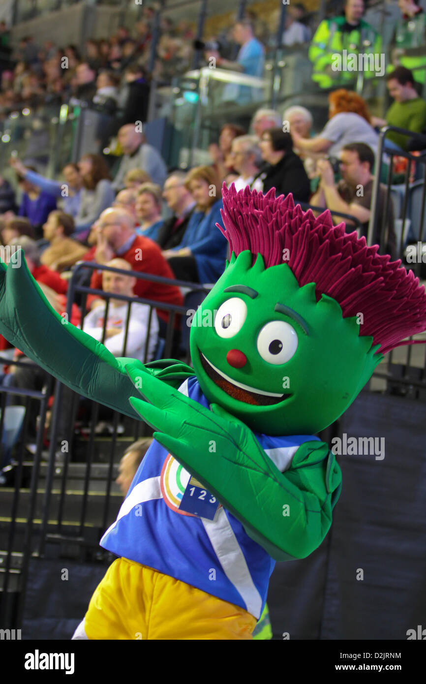 Clyde die 2014 Commonwealth Games - 26.01.2013 britischen Leichtathletik Glasgow Länderspiel Emirates Arena Stockfoto