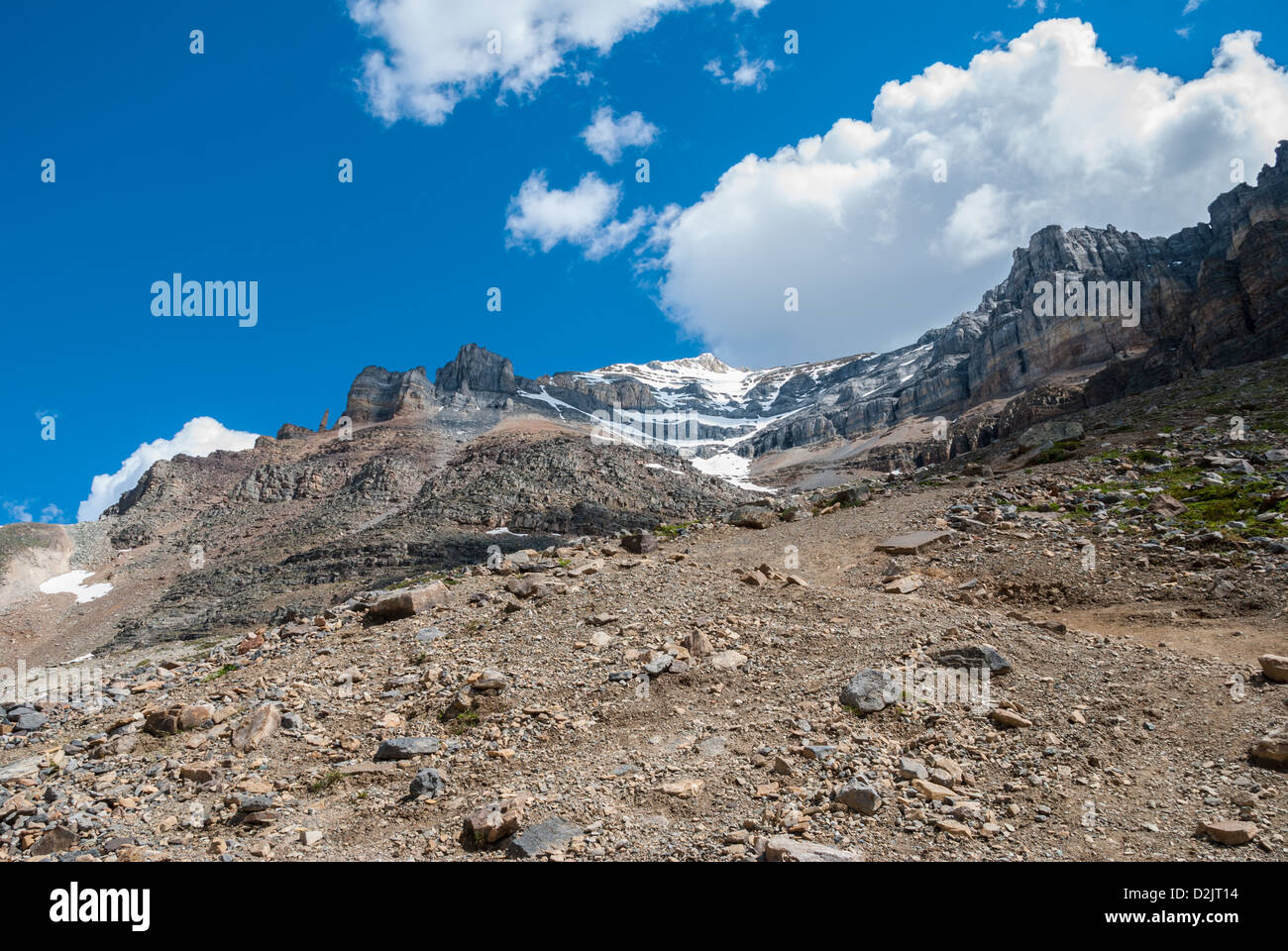 Sentinel Pass Wanderung und Lärche-Tal in der Nähe von Moraine Lake, AB, Kanada Stockfoto