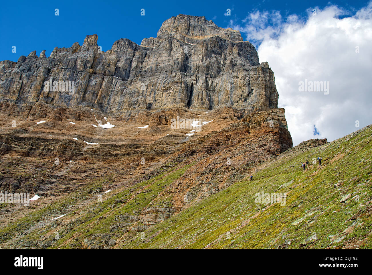 Sentinel Pass Wanderung und Lärche-Tal in der Nähe von Moraine Lake, AB, Kanada Stockfoto