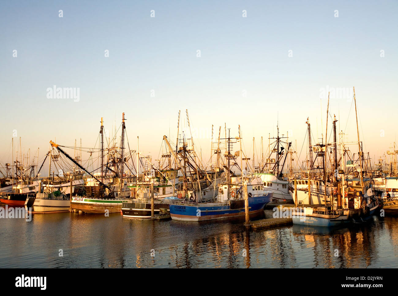 Foto der Hafen und Fisihing Boote in Westport, Washington. Stockfoto