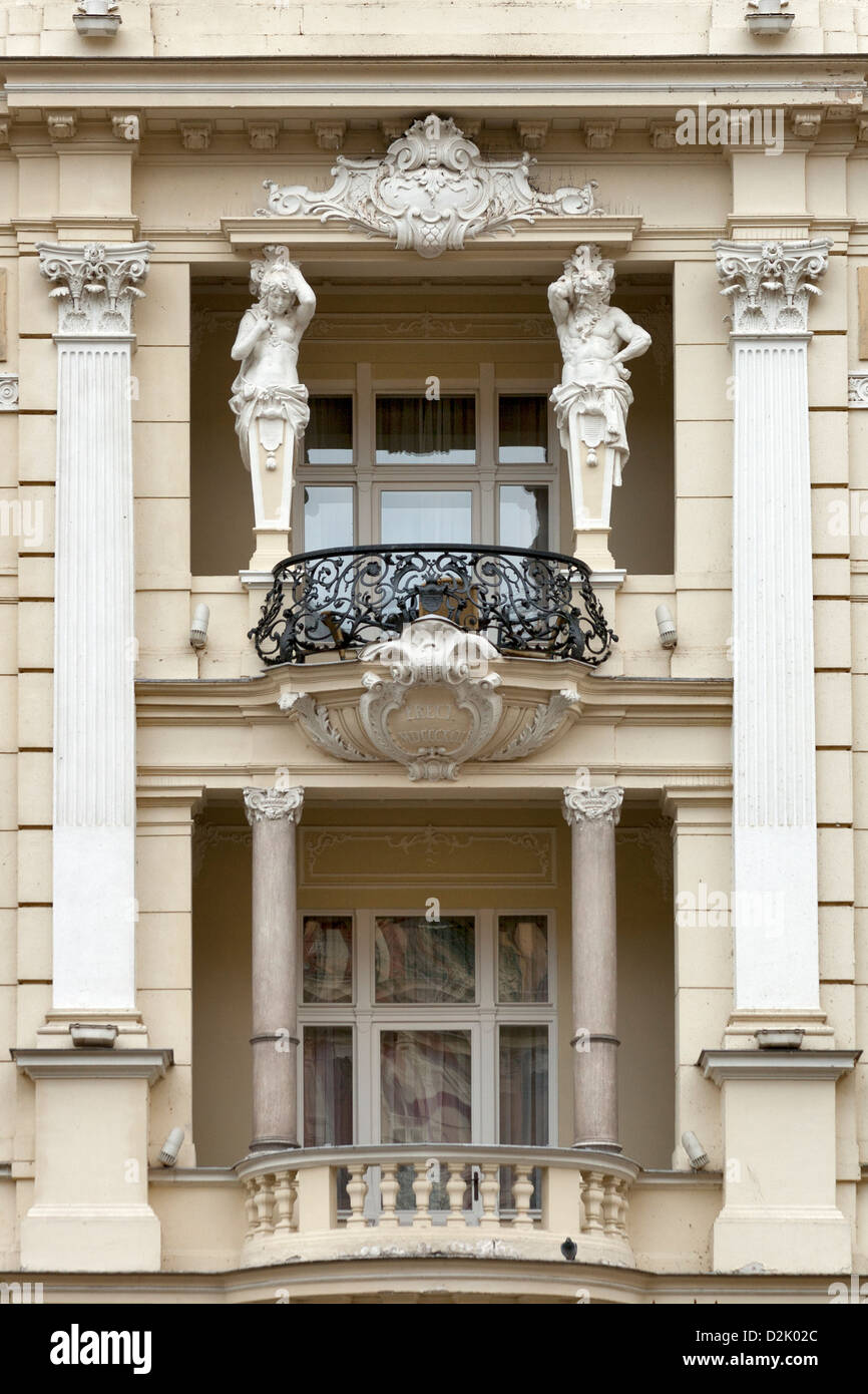 Karlovy Vary alte gotische Architektur. Tschechische Republik. Stockfoto