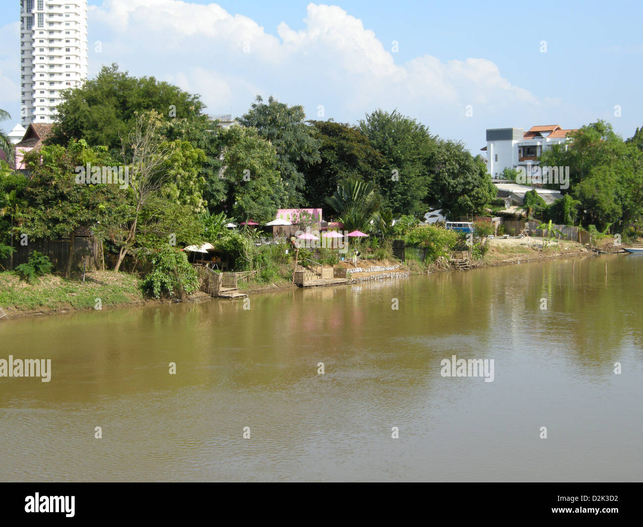 Eine "Hippie" Landung auf dem Ping Fluss, Chiang Mai Stockfoto