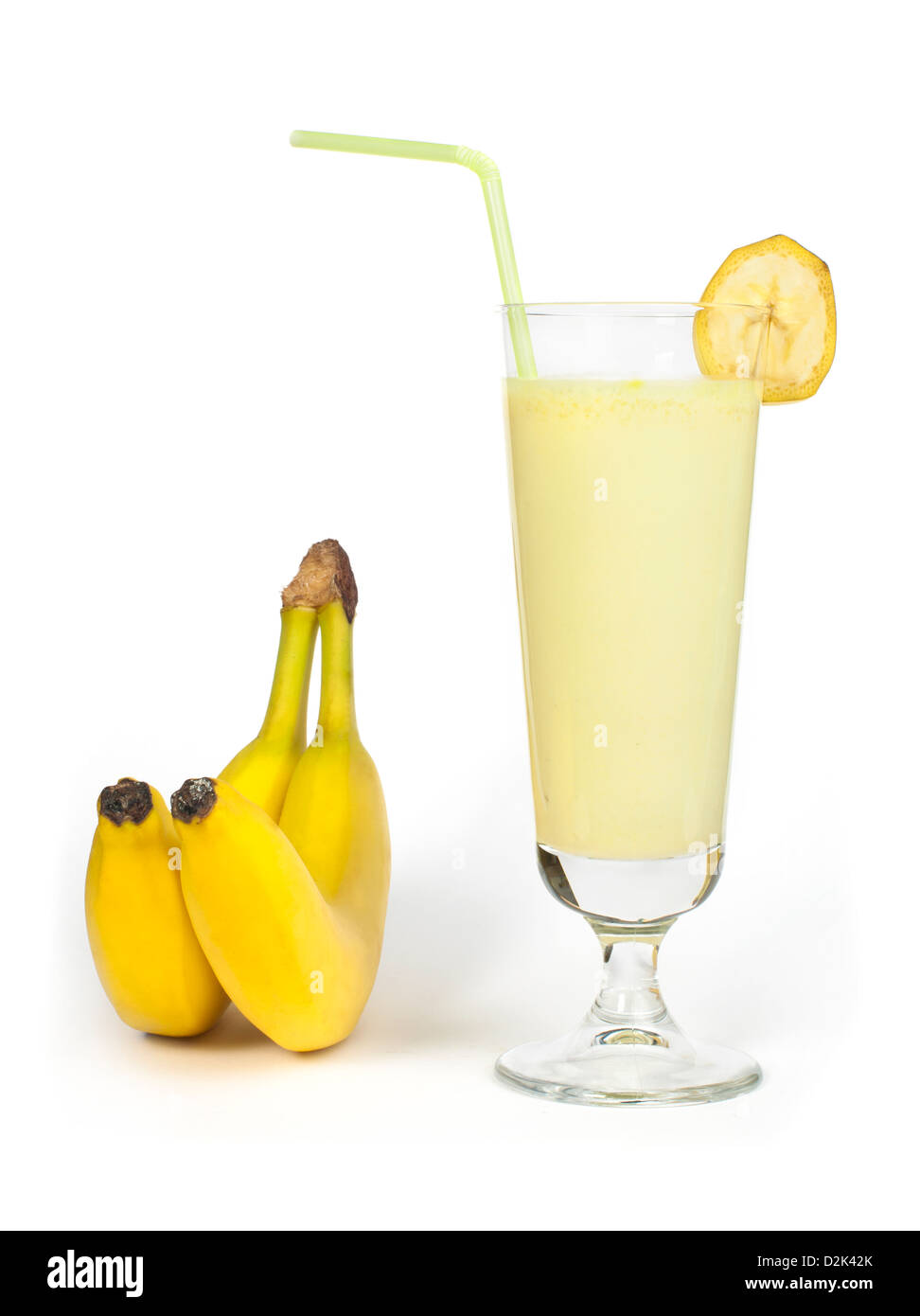 Bananen-Milch-Shake und frischen Früchten Banane. Cocktail mit Milch ...