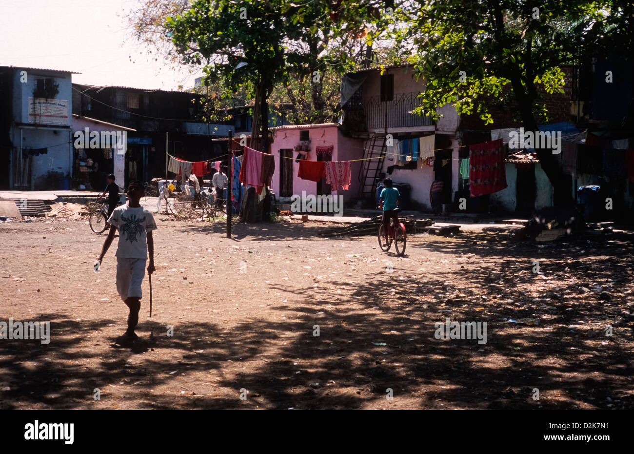 Slum Mumbai Indien Stockfoto