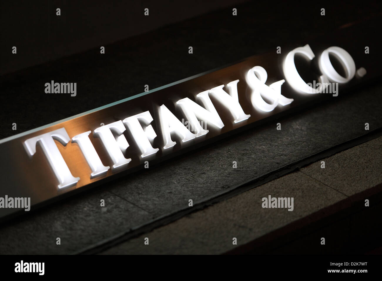 Hong Kong, China, Logo des Juwelier Tiffany und Co Stockfoto