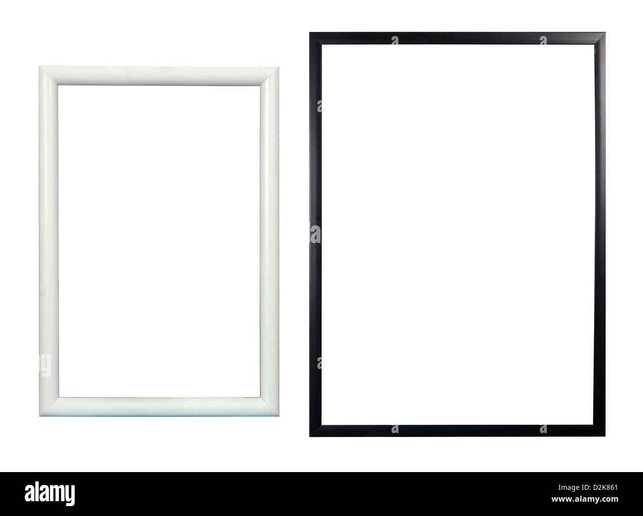 Satz von schwarz & weißen Holzrahmen. Stockfoto