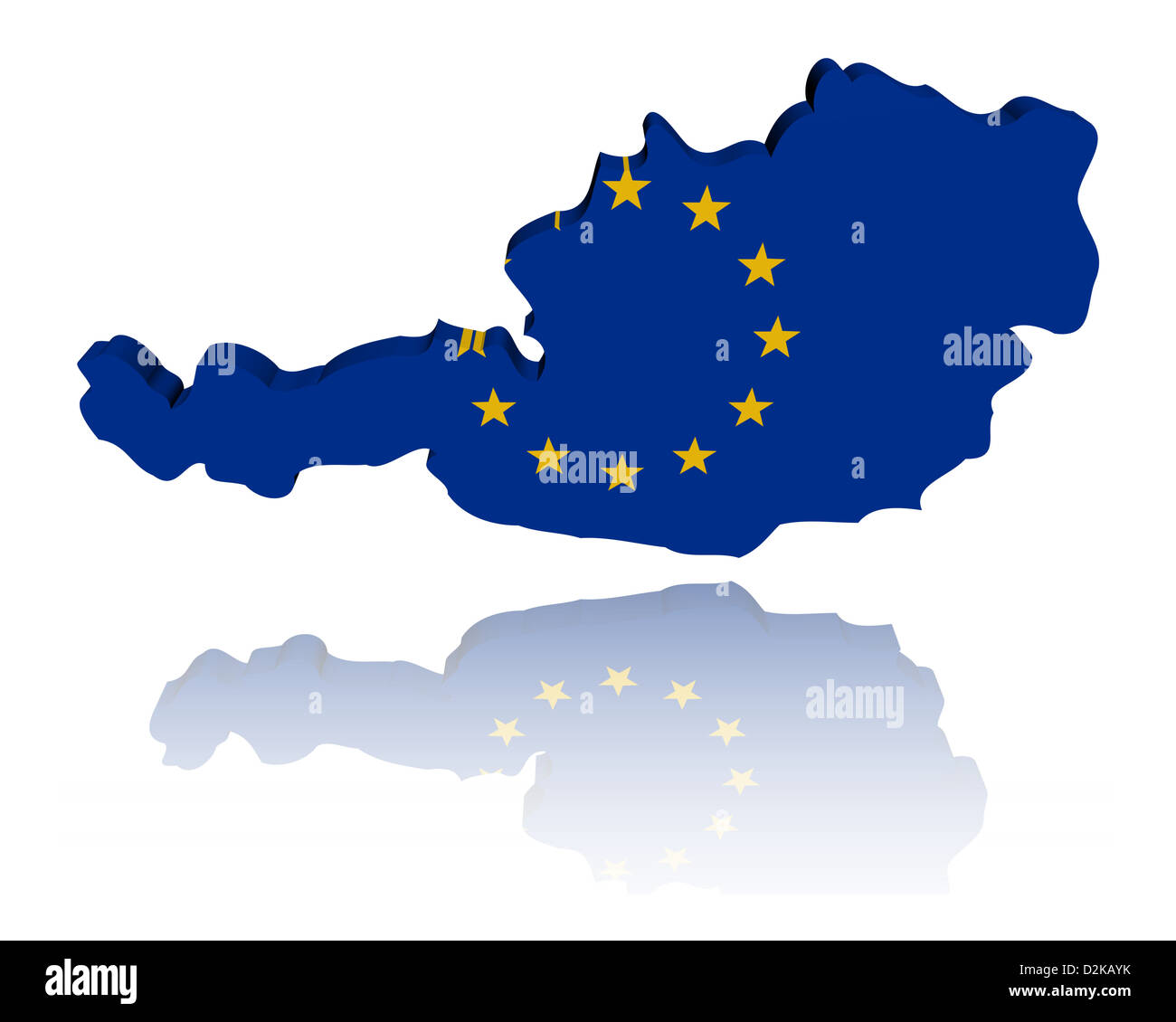 Österreich Karte mit EU-Flagge-illustration Stockfoto