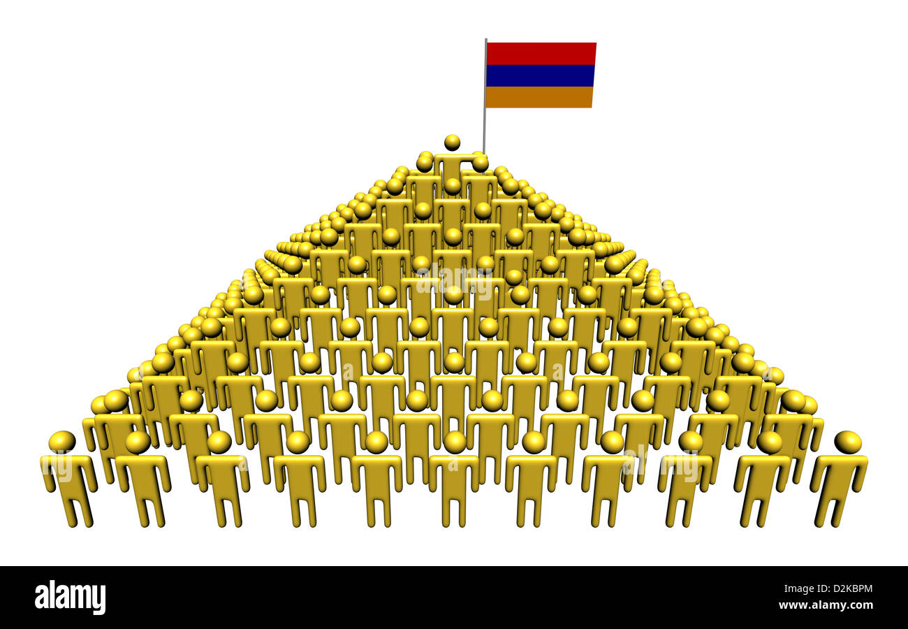 Pyramide des abstrakten Menschen mit armenischen Flagge illustration Stockfoto