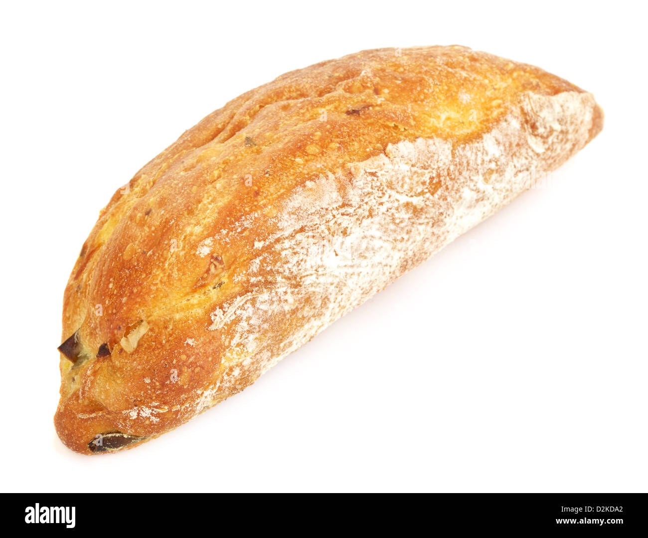 Ciabatta (Italienisches Brot), isoliert auf weißem Hintergrund Stockfoto