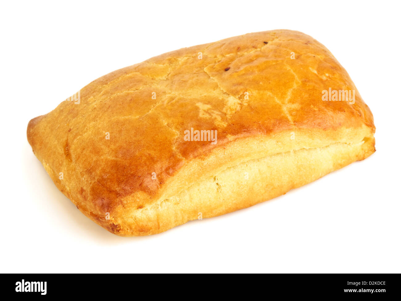 Frischkäse-Brötchen isoliert auf weißem Hintergrund Stockfoto