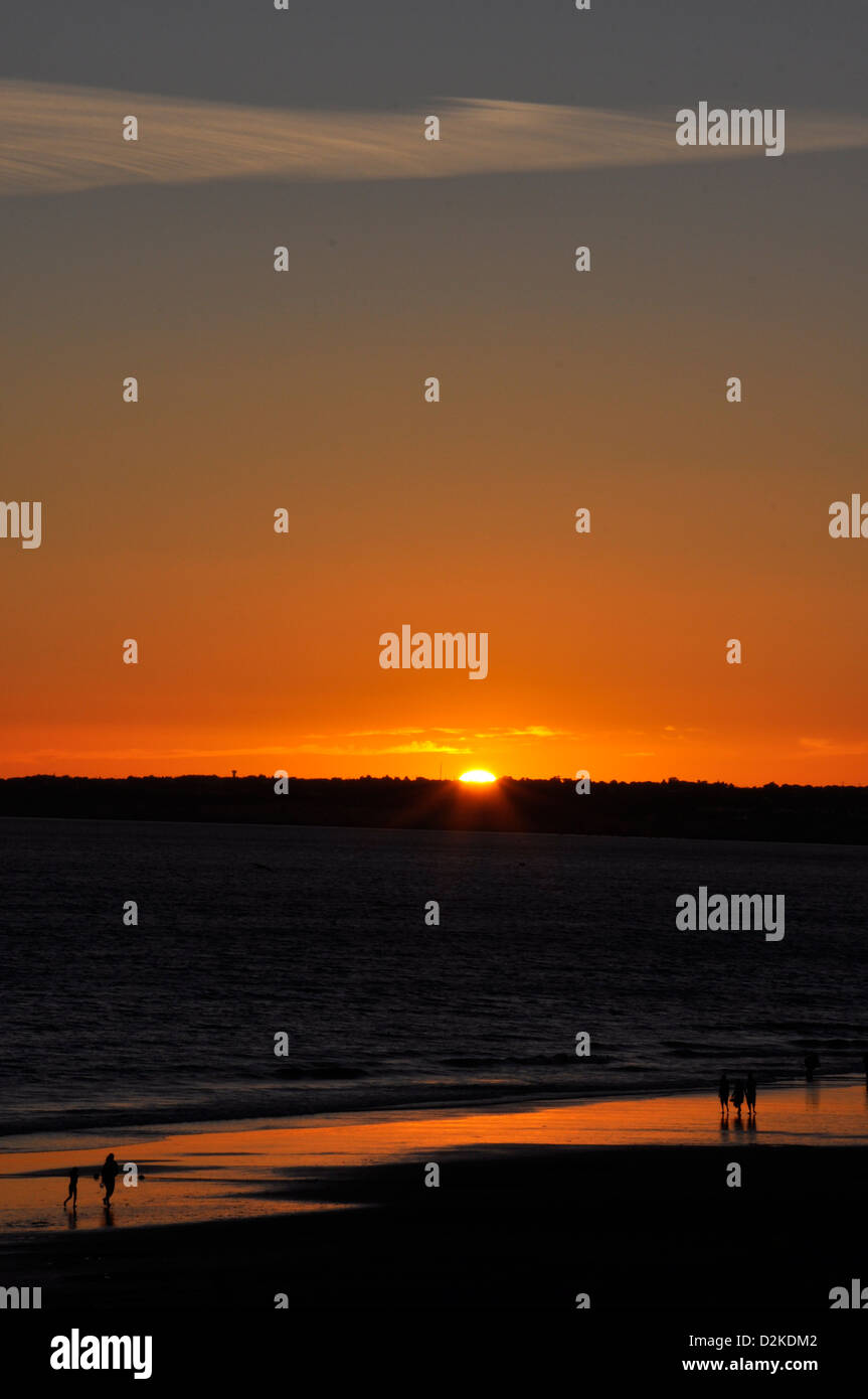 Sonnenuntergang in Gale, Region Distrikt Faro, Algarve, Portugal Stockfoto