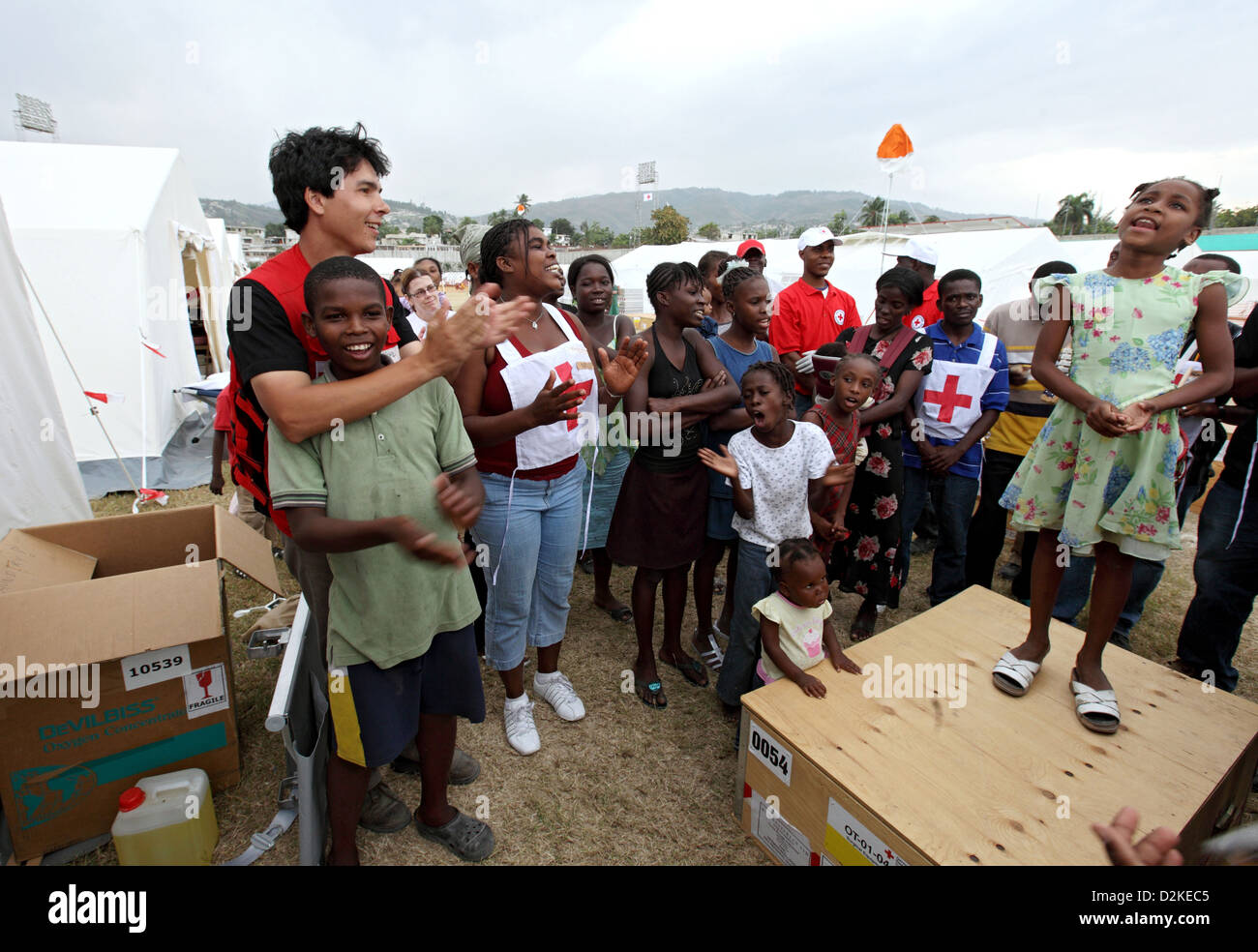 Carrefour, Haiti, traumatisierte Kinder freundliche Raum zur Betreuung Kinder Stockfoto