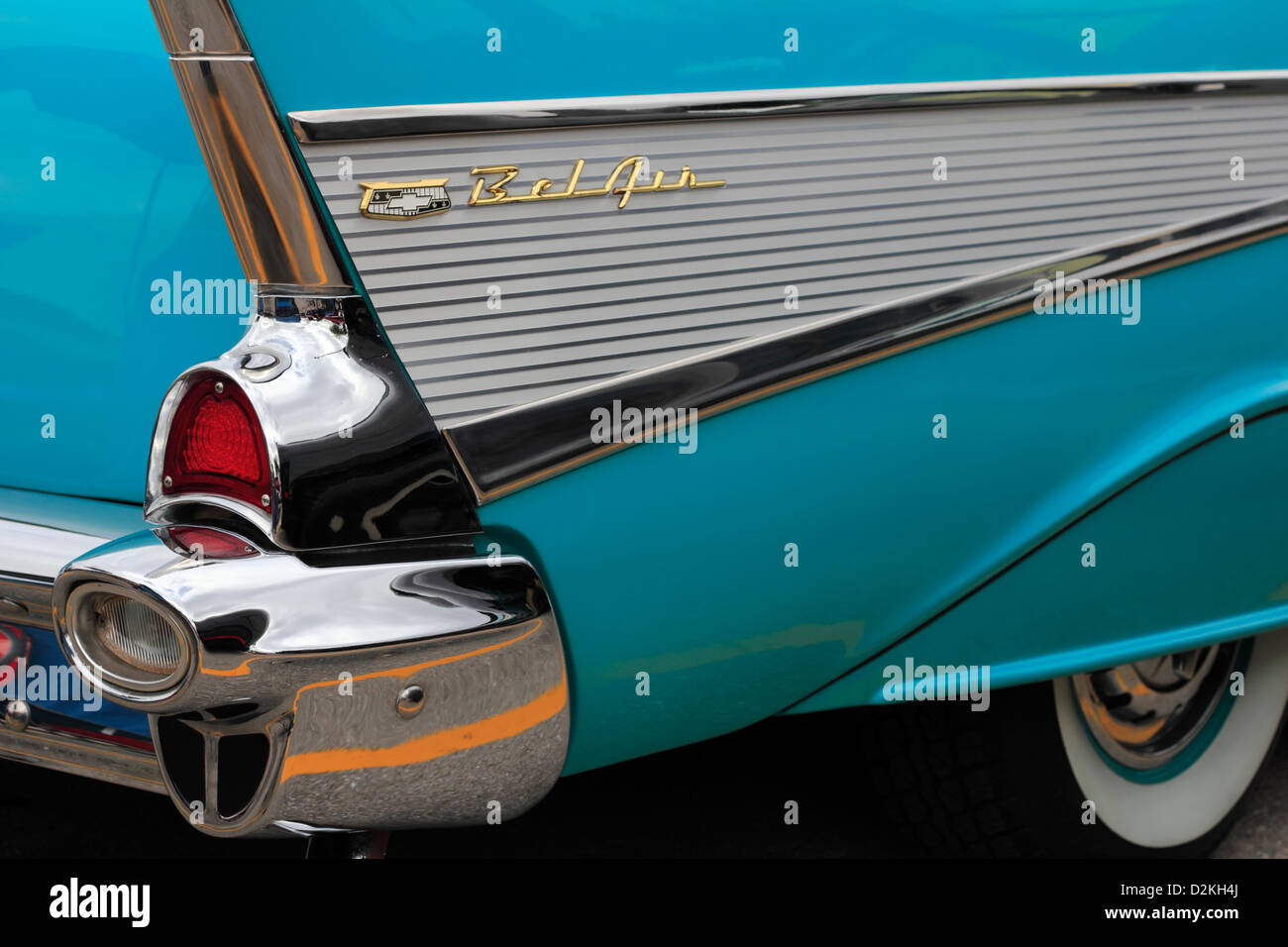 Der Schweif eines Automobils 1957 Chevrolet Bel Air Stockfoto