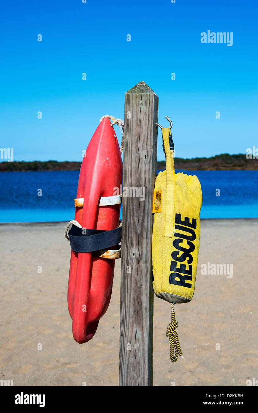 Rettung Schwimmer an einem Strand, Massachusetts, USA Stockfoto