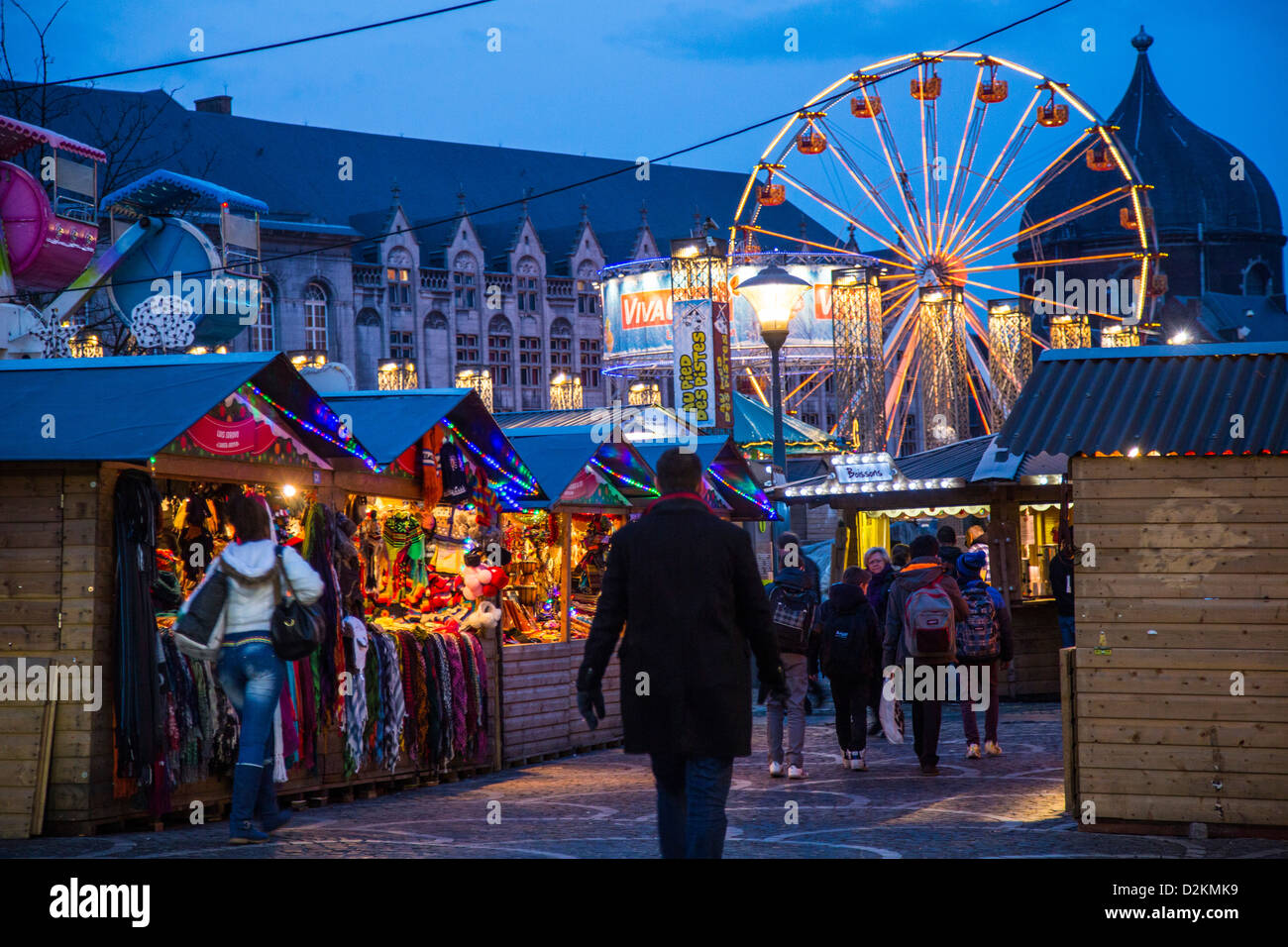 Weihnachtsmarkt, Altstadt, Lüttich, Belgien Stockfotografie Alamy