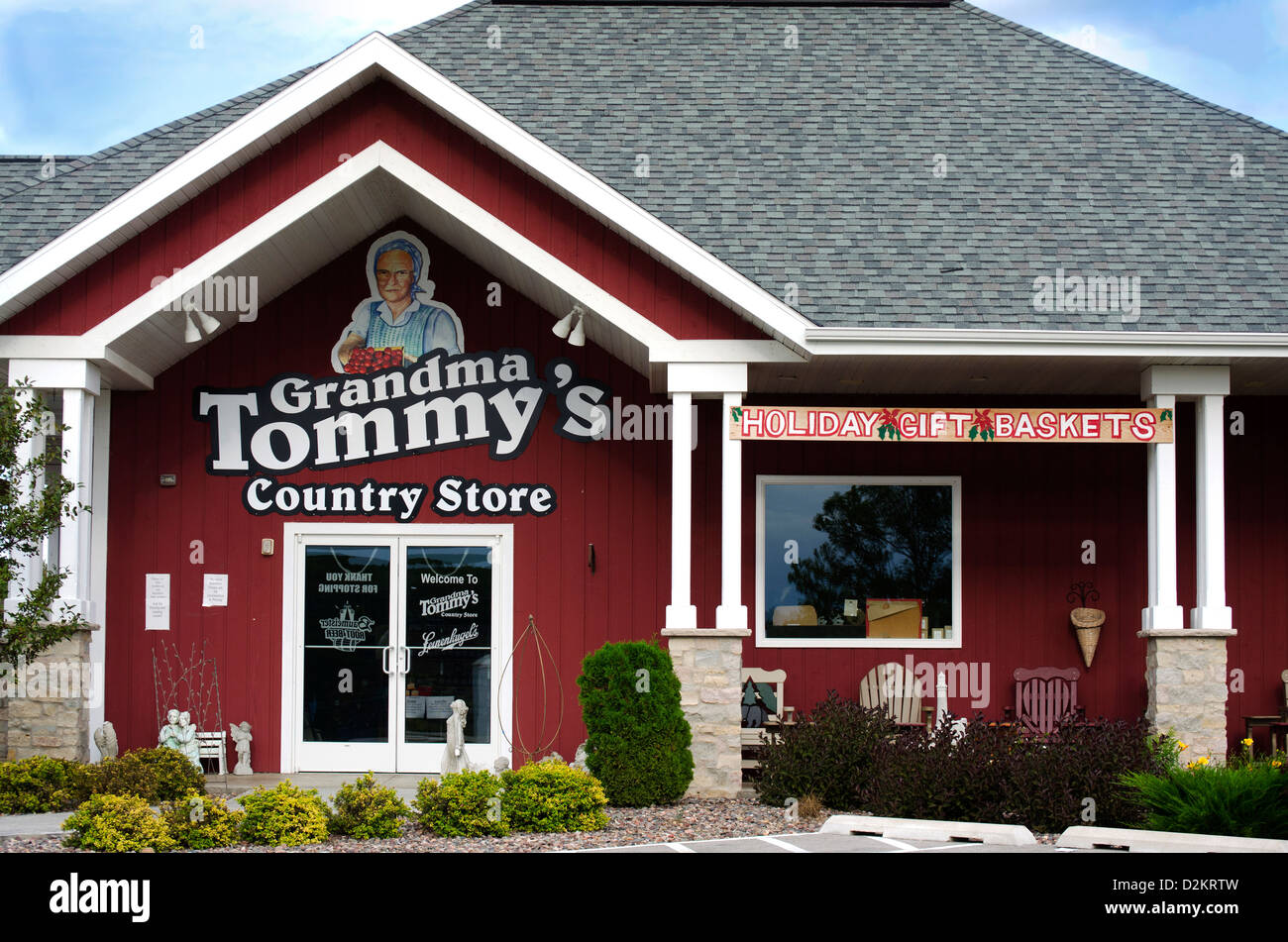 Oma Tommy Country Store in Sturgeon Bay, Wisconsin ist spezialisiert auf Door County Produkte. Stockfoto
