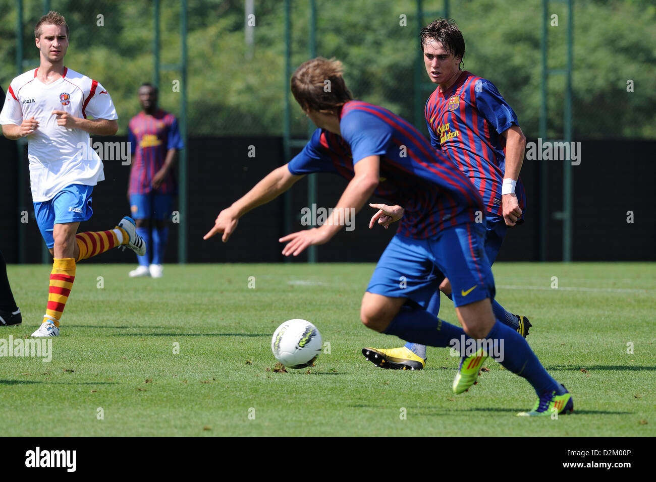 BARCELONA, Spanien - SEP 11: Patri Gabarron spielt mit F.C Barcelona Jugendmannschaft gegen Manlleu am 11. September 2011. Stockfoto