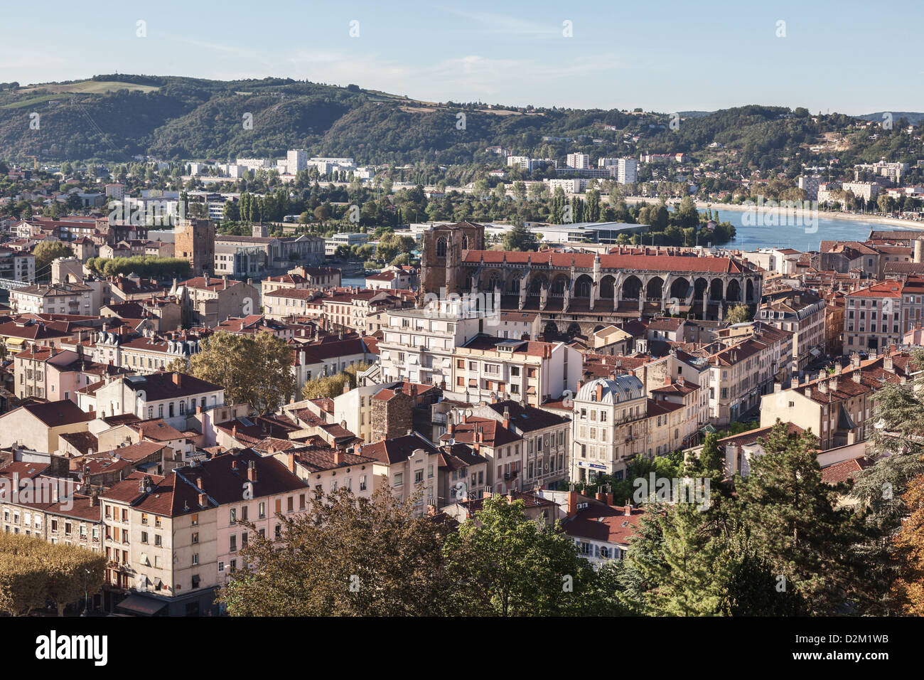 Luftaufnahme der Stadt Vienne, Frankreich Stockfoto