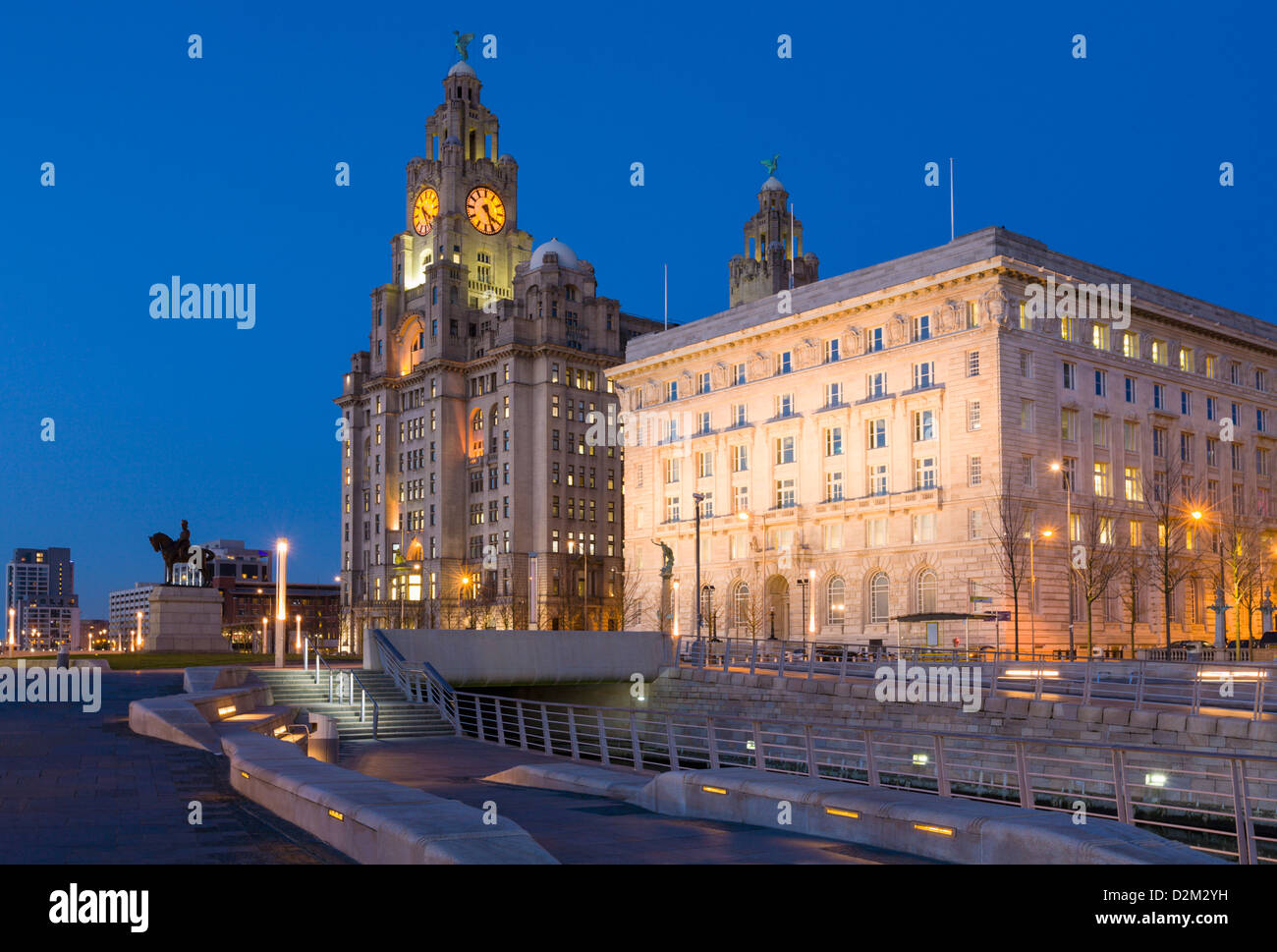 Liver Building und Cunard Building, Liverpool, England Stockfoto