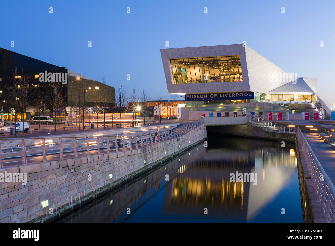 Museum of Liverpool, Pier Head in der Nacht Stockfoto