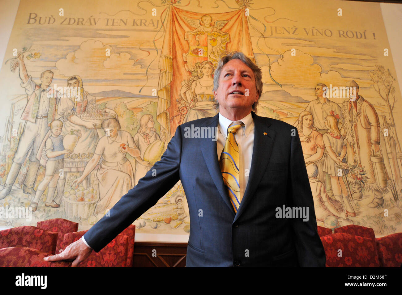 Legendäre Hochspringer, Erfinder der Flop und Olympiasieger von 1968 ist Richard Fosbury in Hustopece (ca. 206 km Süd-östlich von Prag) Tschechien, 25. Januar 2013 gesehen. (Foto/Vaclav Salek CTK) Stockfoto