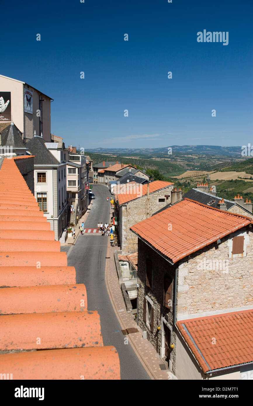 MAIN STREET ROQUEFORT SUR SOULZON CAUSSE DU LARZAC AVEYRON FRANKREICH Stockfoto