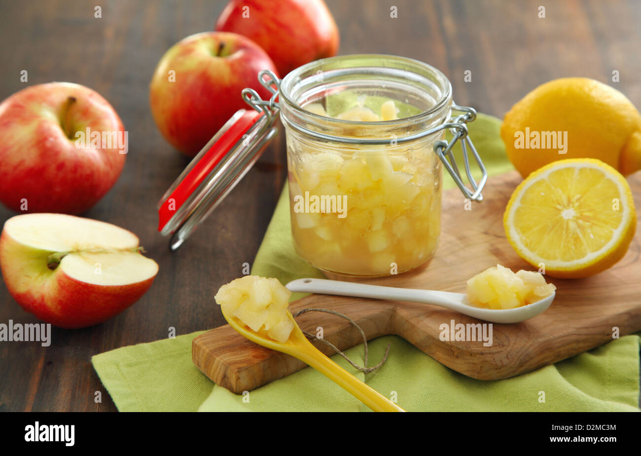 Apfel Marmelade Stockfoto