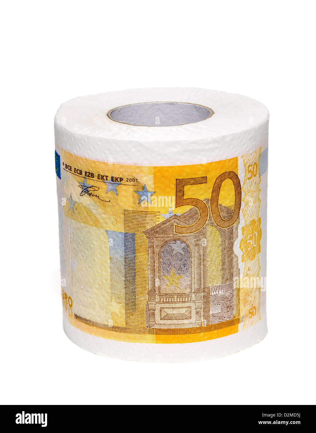 Euro Toilettenpapier - Abwertung/Rezession Stockfoto