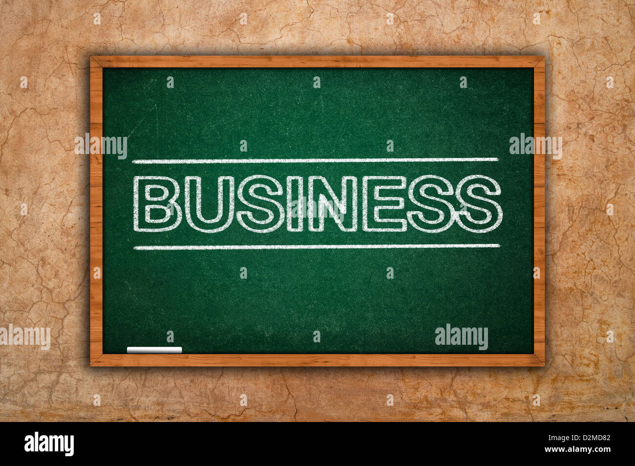 Wort Business Hand geschrieben auf einer grünen Tafel, Business-Seminar-Konzept. Stockfoto