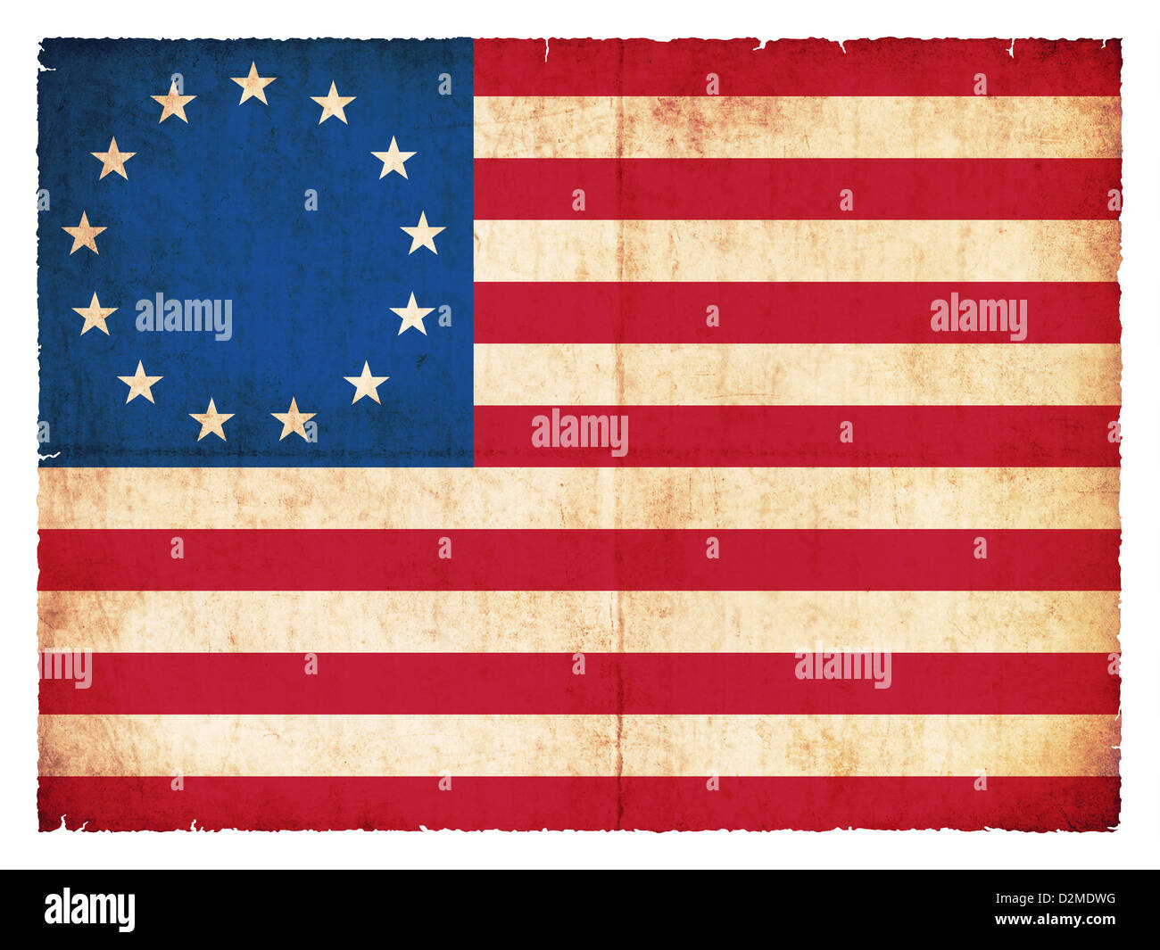 Historischen national Flagge der USA (Betsy Ross Flag 1776-1795) im Grunge-Stil erstellt Stockfoto