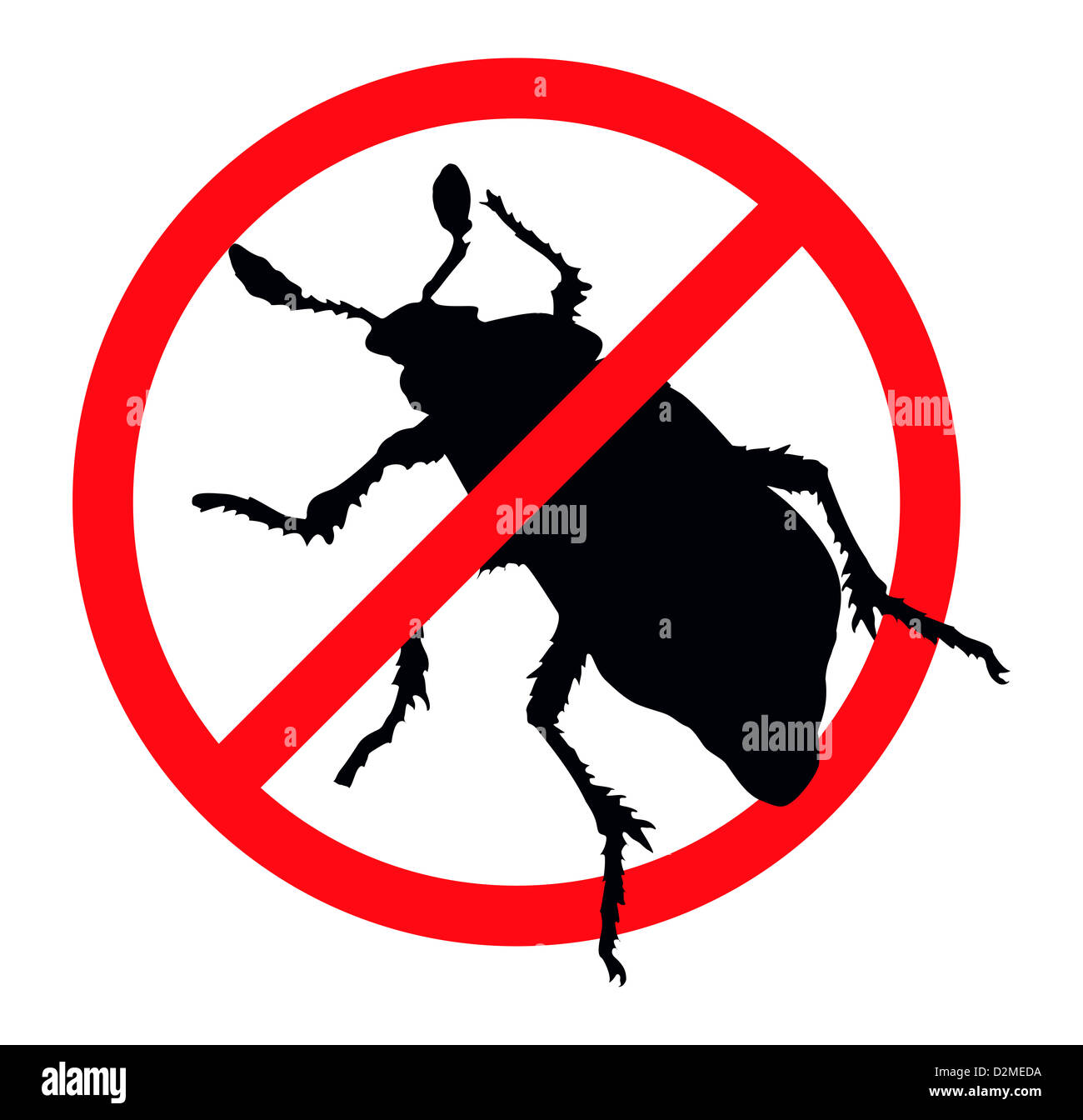 Käfer-Vektor-Silhouette isoliert. Insektenschutzmittel emblem Stockfoto