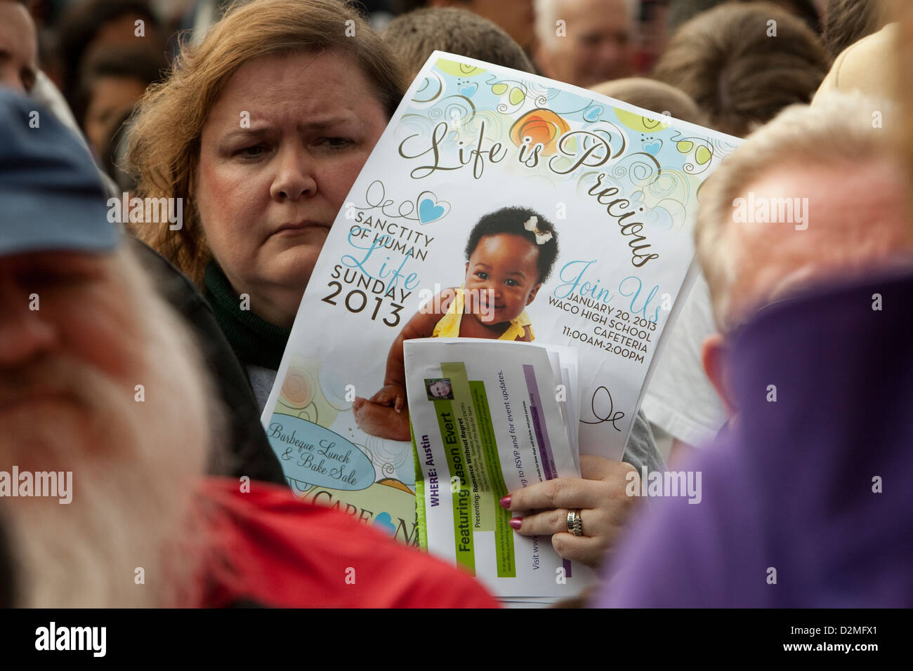 Anti-Abtreibungs-Rallyes religiöse christliche Menge pro-Leben im Texas Capitol am Jahrestag des Roe Vs. Wade Stockfoto