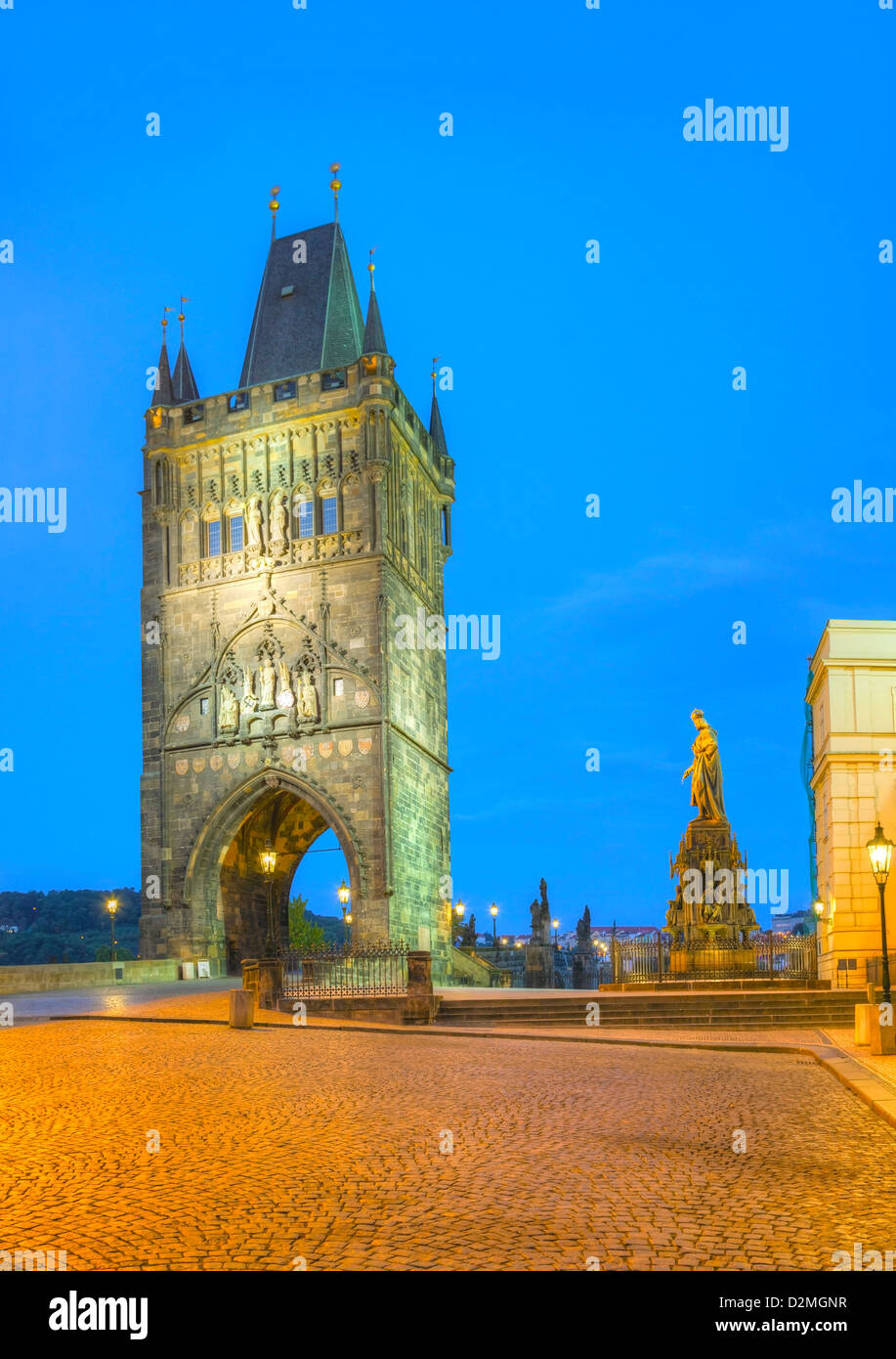 Karlsbrücke in Prag in den frühen Morgenstunden Stockfoto