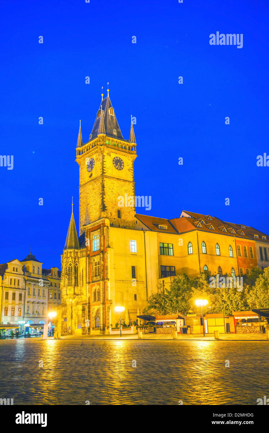 Alten Marktplatz in Prag in der Nacht Stockfoto