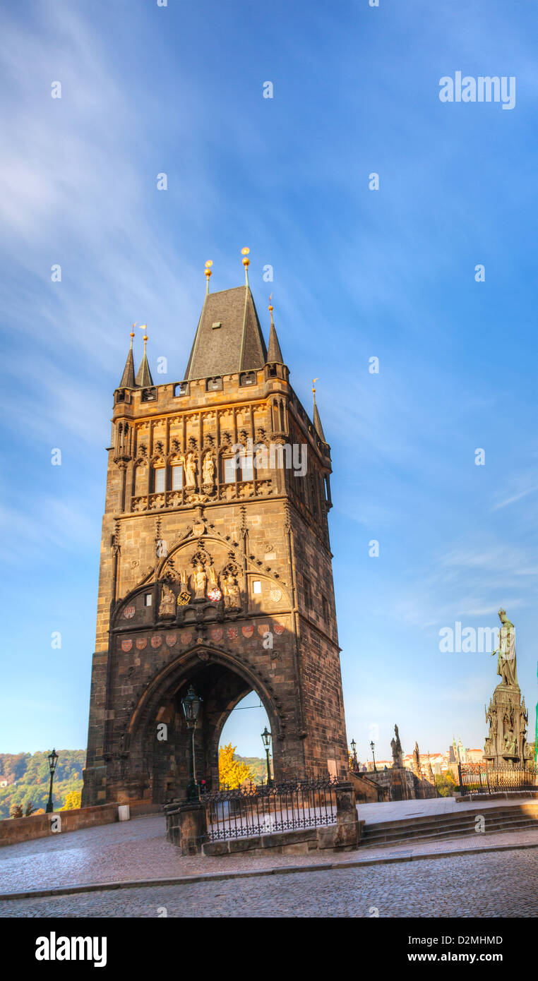 Karlsbrücke in Prag, Tschechische Republik in den frühen Morgenstunden Stockfoto