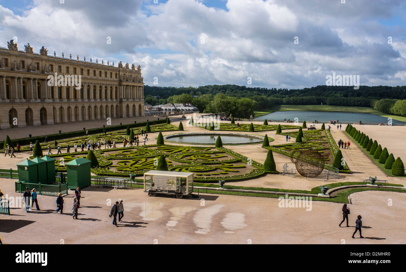 Königliche Gärten von Schloss Versailles in Frankreich Stockfotografie