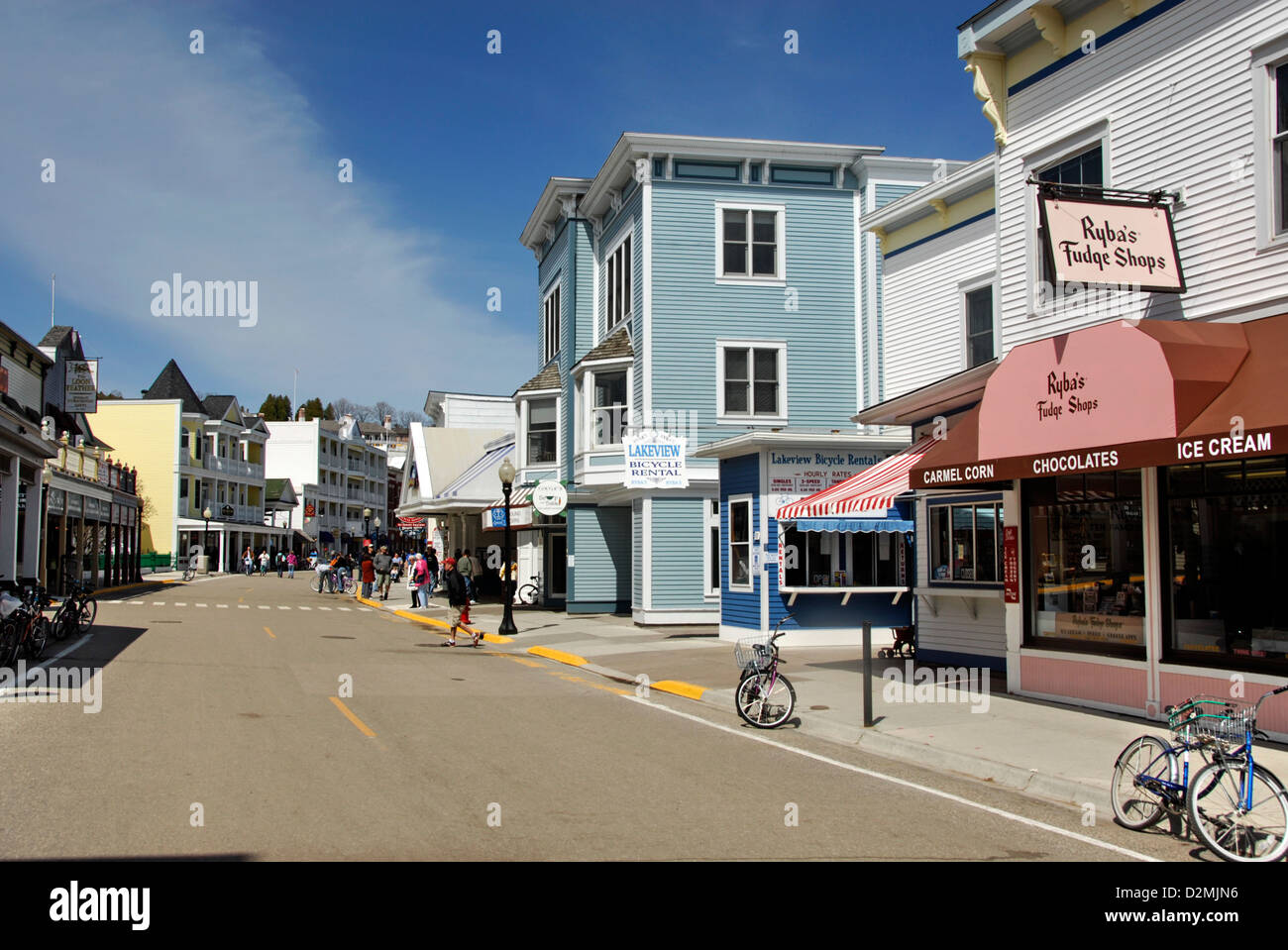 In der Stadt auf Mackinac Island, Lake Huron, Michigan, USA Stockfoto