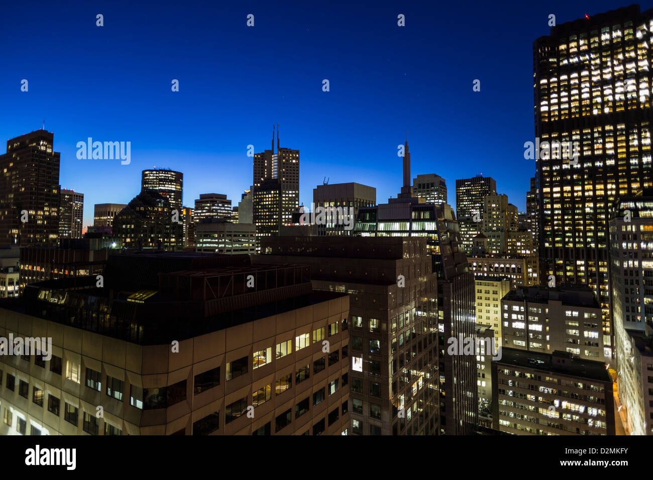 San Francisco financial District bei Sonnenaufgang. Stockfoto