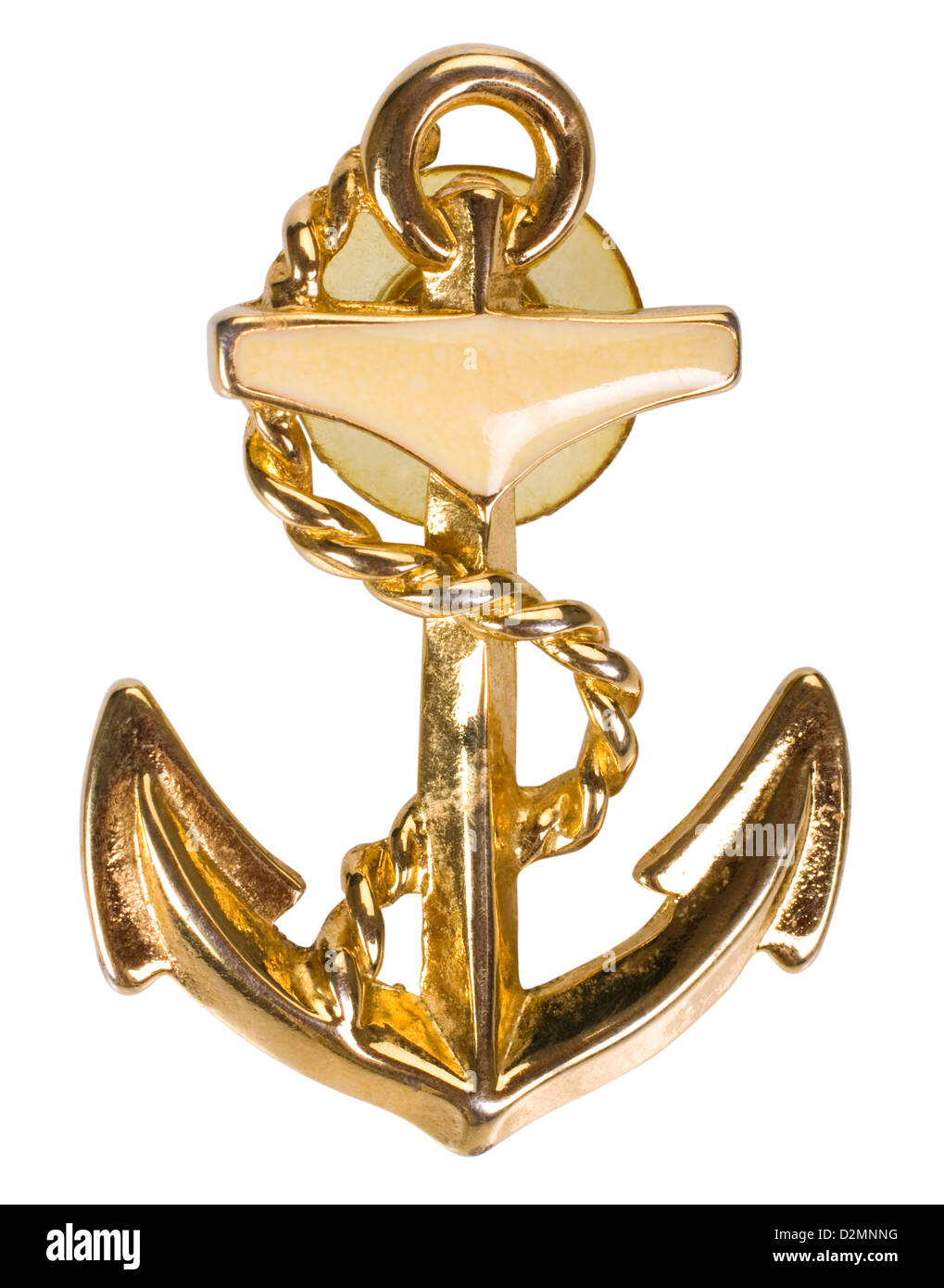 Nahaufnahme eines Ankers geformt Brosche Stockfoto