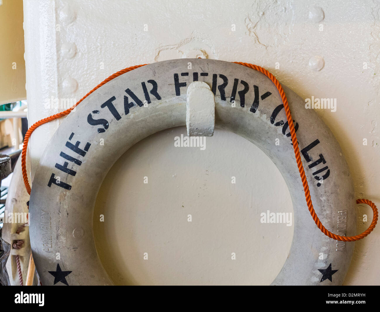 Rettungsschwimmer auf der Star-Fähre in Hongkong Stockfoto