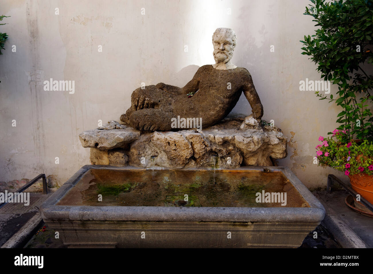 Rom Lazio Rom Italien Brunnen Statue Des Silen Der Uber Eine