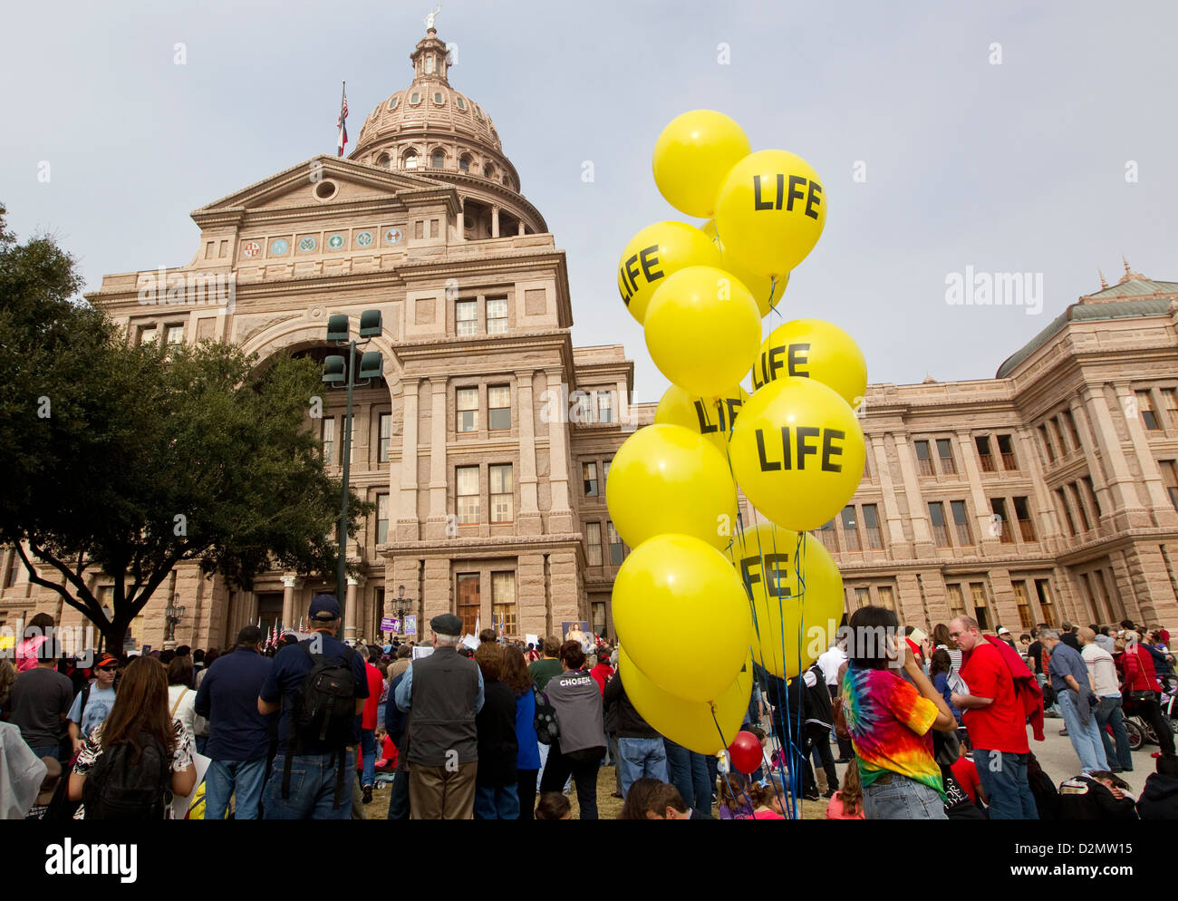 Anti-Abtreibungs-Rallyes religiöse christliche Menge pro-Leben im Texas Capitol am Jahrestag des Roe Vs. Wade Stockfoto