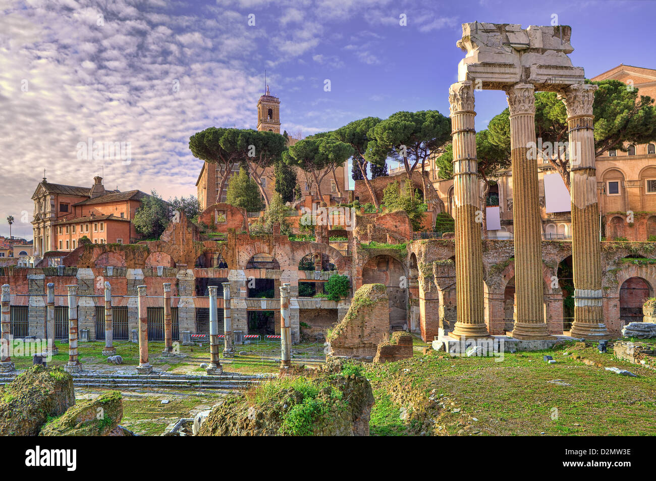 Ruinen des alten römischen Forums in Rom, Italien. Stockfoto