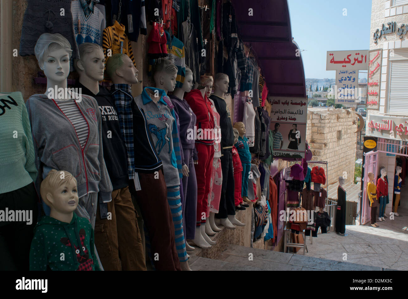 Betlhem, Altstadt, Markt, Arabische Mode shop Stockfoto