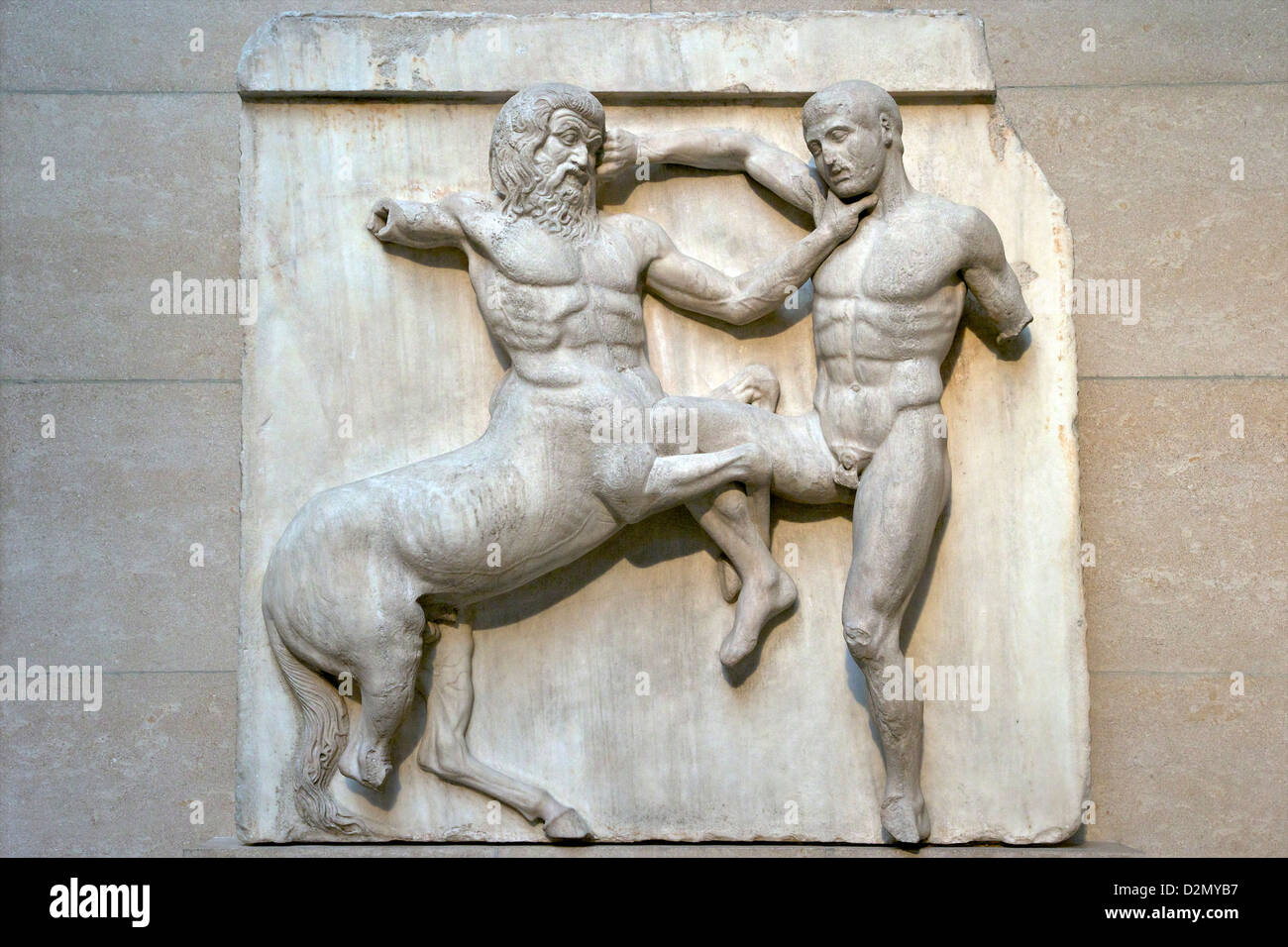 Centaur und Lapith Fighting, South Metope, Parthenon British Museum, London, England, Großbritannien, GB, Britische Inseln Stockfoto